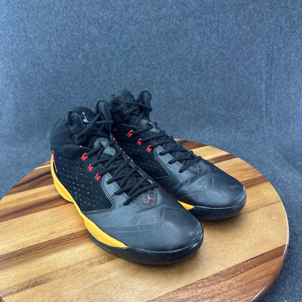 Nike Air Jordan Rising High Men's 11 Black Orange Flight Plate Sneakers Athletic